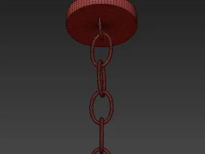 Palacio Collection 9 Light Vintage Gold Chandelier with Shade 3D model