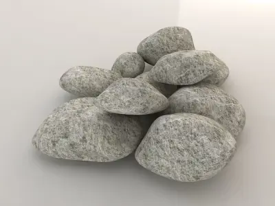 Stones - Low Poly pile of rocks Low-poly 3D model