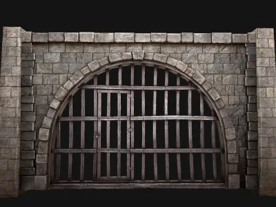 Prison Doors Gate Low-poly 3D model