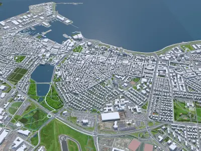 Reykjavik City Iceland Low-poly 3D model