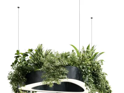 Triangle pot light pendant - plant light hanging 37  3D model