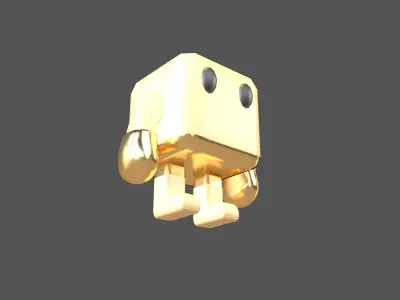 Cube Character 00004 Boxer Gold Low-poly 3D model