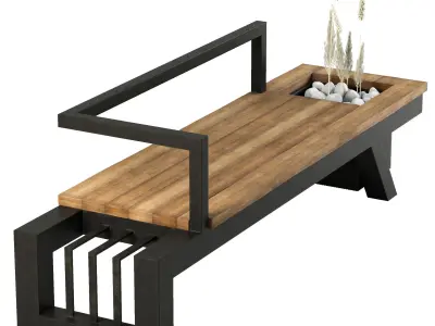 Backyard Deicoon Bench 3D model