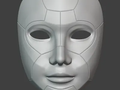 Robot Mask Low-poly 3D model