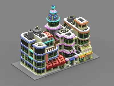 House Voxel - 32 Low-poly 3D model