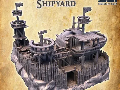 Pirate Shipyard Tabletop Terrain 28 mm 3D print model