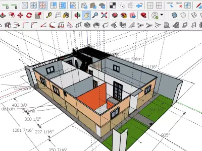 House model in architectural software 3D model