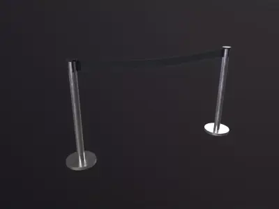 Airport Stanchions 3D Model Low-poly 3D model