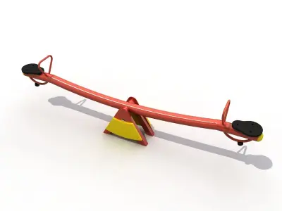 Kids Game Play Equipment 001 Metal Seesaw 3D model