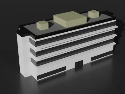 Buildings Bundle Asset Game Ready Low-poly 3D model