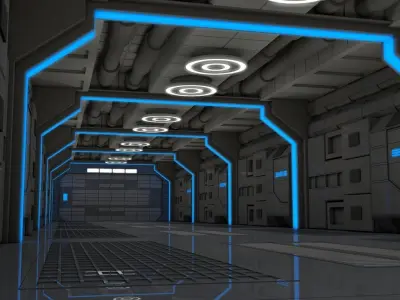 Sci Fi Corridor  3D model 46