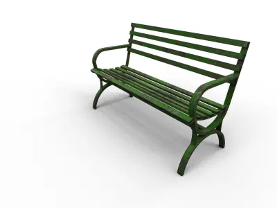 Very Old Street Bench Terror Low-poly 3D model