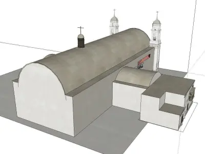 Architecture-Religion-God-Culture-Temple-083 church with two ... 3D model