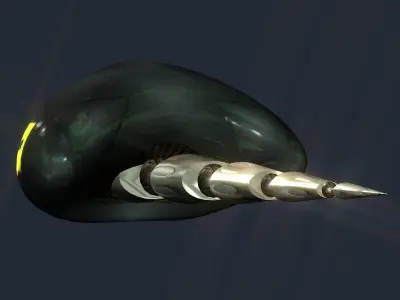 Creative Universe Tailed Spaceship Low-poly 3D model