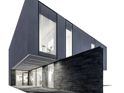 Modern house 12 - night 3D model