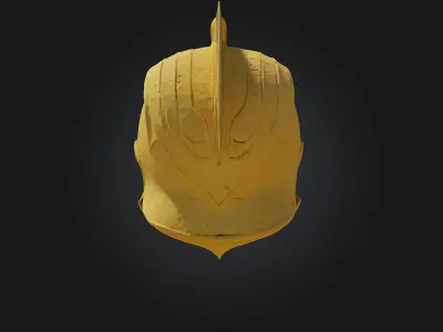 Golden Warrior Helmet  Glory-Forged Protection with Regal Might 3D model