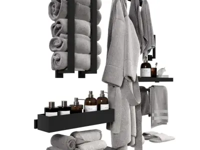 Next Color palette  Decorative Bathroom Set 4 3D model