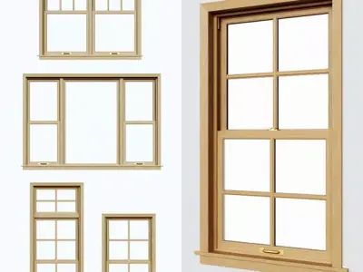 Double Hung-Sliding Sash Windows 3D model