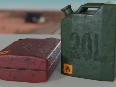 JerryCan - RedGreen - Extremly LowPoly Low-poly 3D model