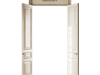 Old classic door 008 3D model