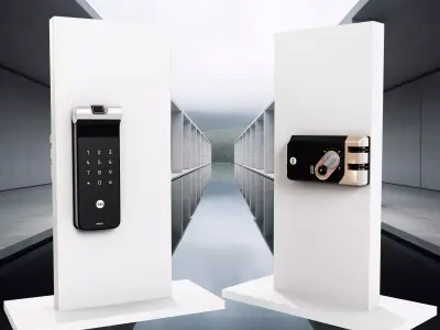 Large Digital Door Lock 3D model YDR 41A Low-poly 3D model Low-poly 3D model