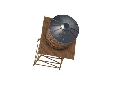Wooden Water Tower 3D model