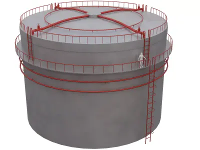 Industrial Oil Tank V2 Low-poly 3D model