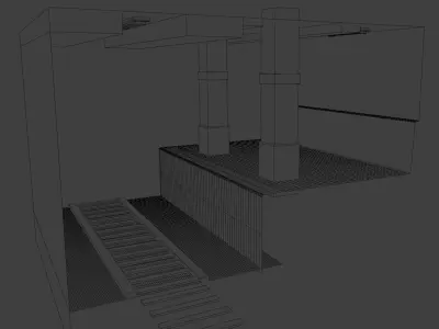 Subway Station Modular Scene for Cinematic Rendering 3D model