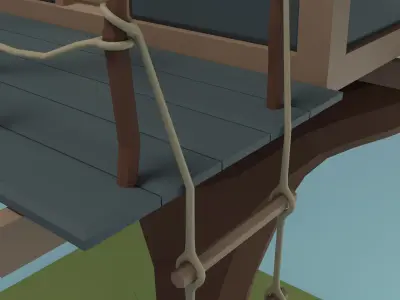 Tree house Low-poly 3D model
