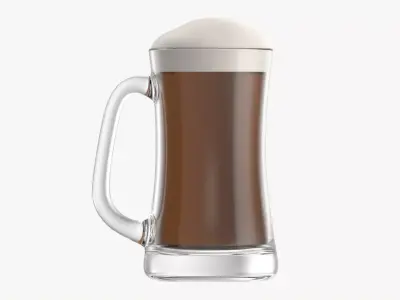 Beer mug with foam 02 3D model
