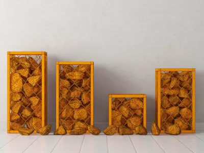 Gabion stone rock 3D model