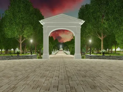 3D model of the city park 3D model