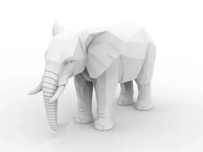 Low Poly Elephant 3D Printable 3D print model