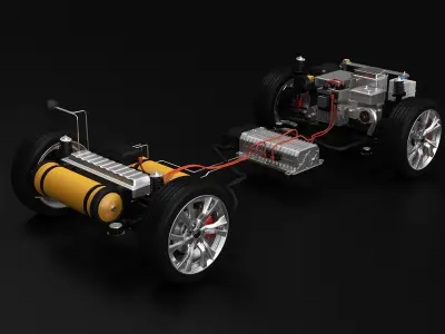  FWD Hydrogen Fuel Cell Car Chassis 
