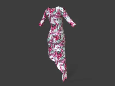 Stylish Designer Women Dress Low-poly 3D model