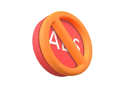 No Ads Symbol V1 002 Low-poly 3D model