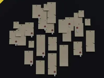 Cartoon fantasy posters Polygonal Style Low-poly 3D model