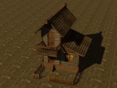 Medieval house nine 15 Low-poly 3D model