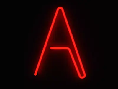 Neon Red Alphabet A 3D model