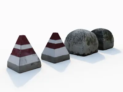 Street concrete barrier set 3D model