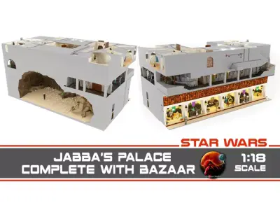 Jabbas Palace Complete set with Bazaar 1-18 scale kenner hasbro 3D Model Pack