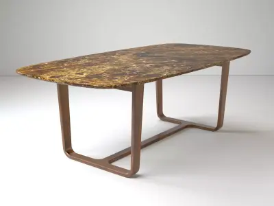 Medley dining table with wooden legs 3D model