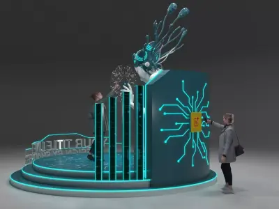 AI FUTURISTIC BOOTH 3D model