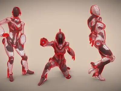 Astro Girl Low-poly 3D model