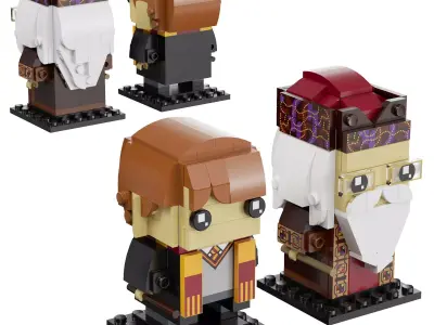 Lego Brickheadz - 41621 Ron Weasley And Albus Dumbledore 3D model