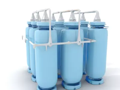 Industrial Blue Filter Tank model pack Low-poly 3D model