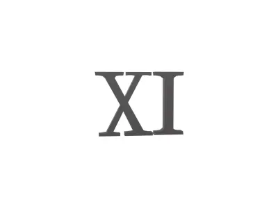 Roman Numerals 11 v1 001 Low-poly 3D model