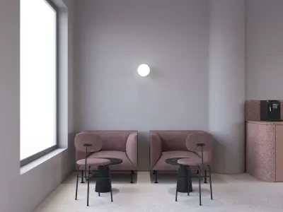 Slope Cafe Interior Scene 3D model