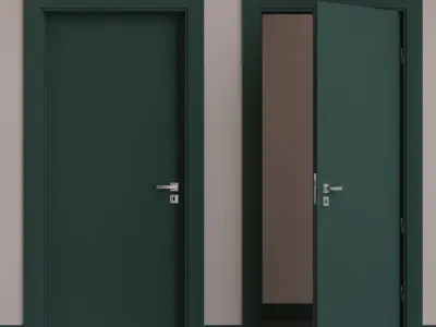 01 04 Green Door Low-poly 3D model