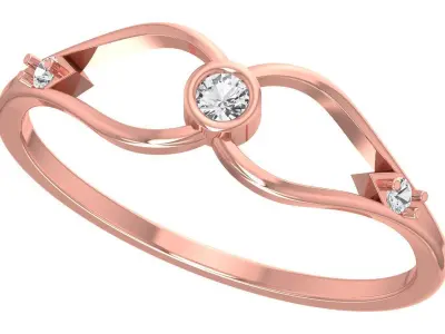 Solitaire Women Light Weight Band Ring 3D print model order